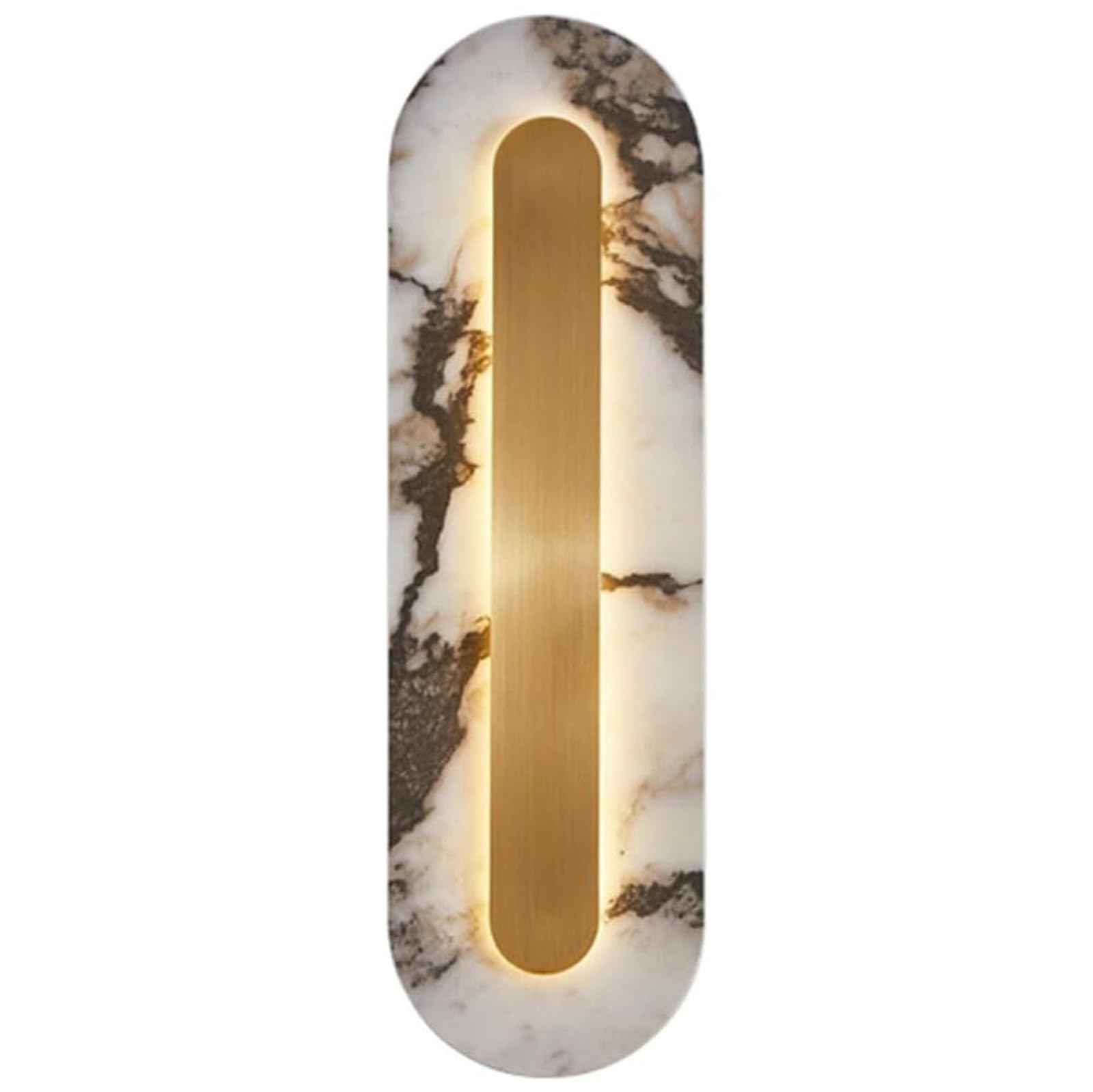 KHUKHU Natural Marble Long LED Wall Lamp for Bedside Table TV Background Alabaster Lights Alabaster Wall Sconce Hardwired Sconce for Bedroom Decoration Light for Living Bedroom Aisle