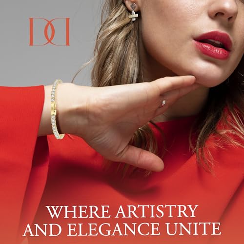 MINDDHA 14K Gold/White Gold Plated 2mm 3mm Cubic Zirconia Tennis Bracelet | Silver Bracelet, Gold Bracelet for Women | Classic CZ Bracelet| Size 6-8 Inch4