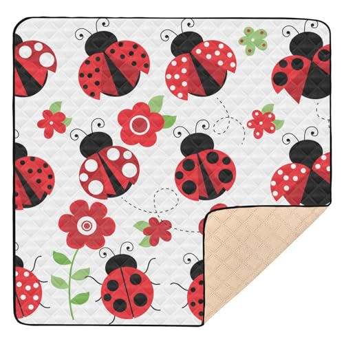 Selerdon Baby Play Mat Ladybugs Flowers 50