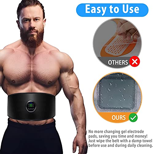 Jojomoon Ems Muscle Stimulator,Ab Machine,Abdominal Toning Belt Workout Portable Ab Stimulator Home Office Fitness Workout Equipment For Abdomen #TOP3