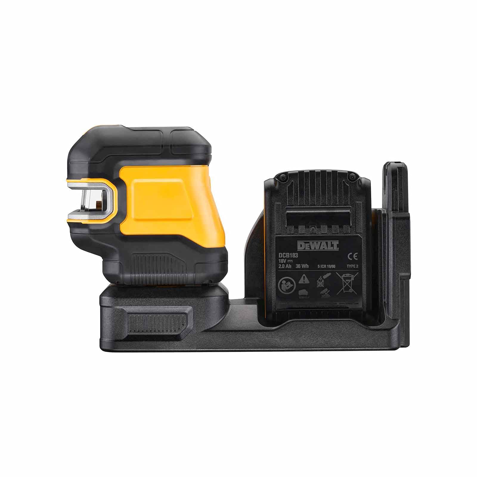 Nivel Láser autonivelante VERDE de líneas en cruz + 5 puntos XR 18V/12V con batería 18V Li-Ion 2Ah