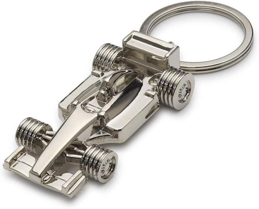 3D F1 Race Car KeyChain Driver Keyfob gift for father husband boyfriends Metallic Medium