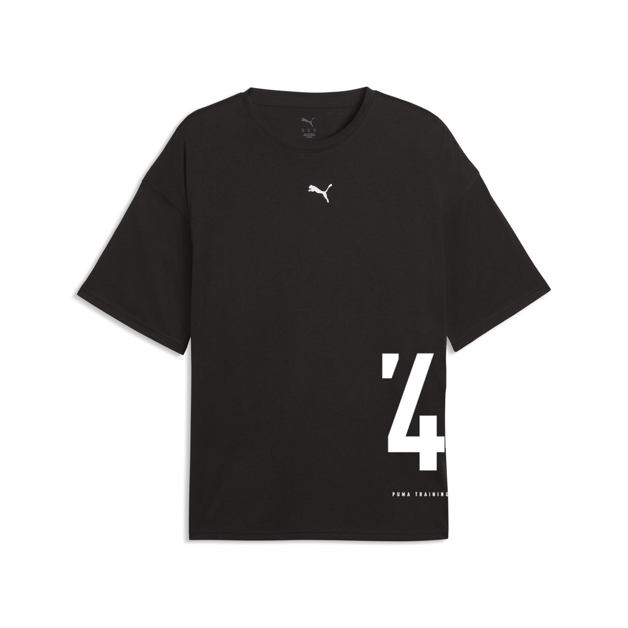 Puma Men's Black Graphic Oversized T-Shirt - XL