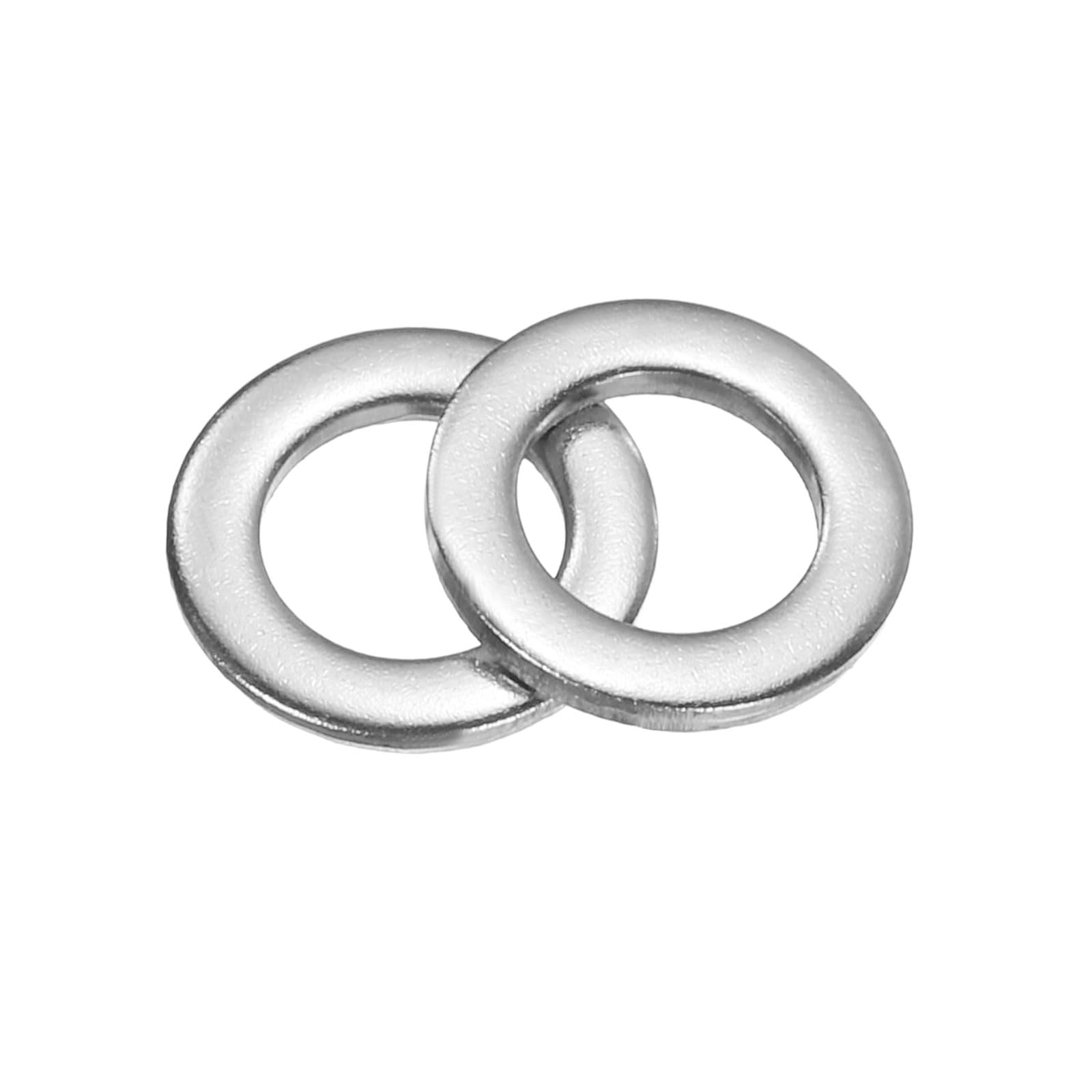 sourcing map 200Pcs Flat Washers, M5x9x1mm 304 Stainless Steel Washer Flat for Screws Bolts, Automotive, Construction, Industrial, Silver Tone