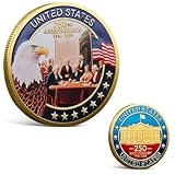 USA 250th Anniversary Commemorative Coin 1776-2026, America 250 Merchandise Patriotic Collectible Coin with Liberty Bell & Bald Eagle Design, 250 Year American Anniversary Coin for Collectors (B)