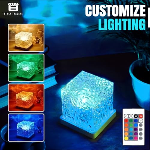 Image of Btag Water Ripple Night Light, Romantic Warm Ocean Wave Effect, Crystal Astronomy Night Table Lamp for Bedroom, LED Projection Lamp (Water Ripple)