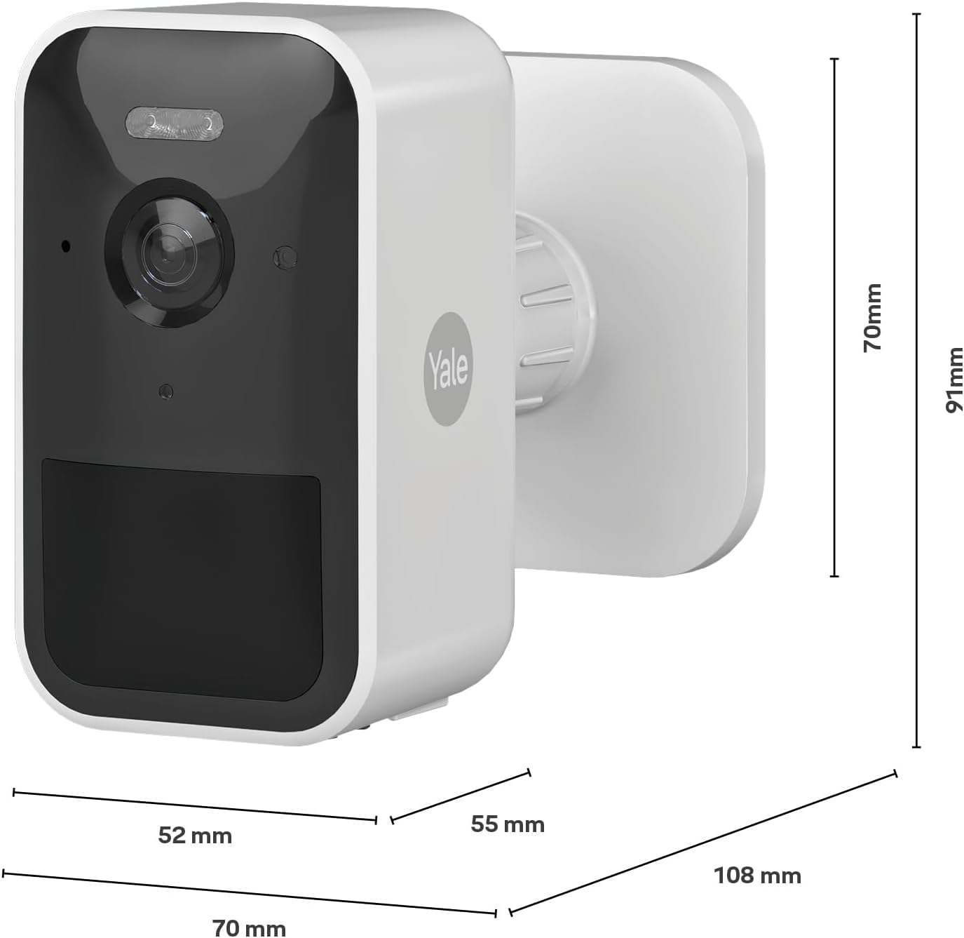 Yale - Smart Außenkamera - Full HD Live Ansicht & Zwei-Wege-Audio - Bewegungsaufzeichnungen - Anpassbare Zonen & Zeitplanung - Nachtsicht - Scheinwerfer - Echtzeit-Benachrichtigungen Home App