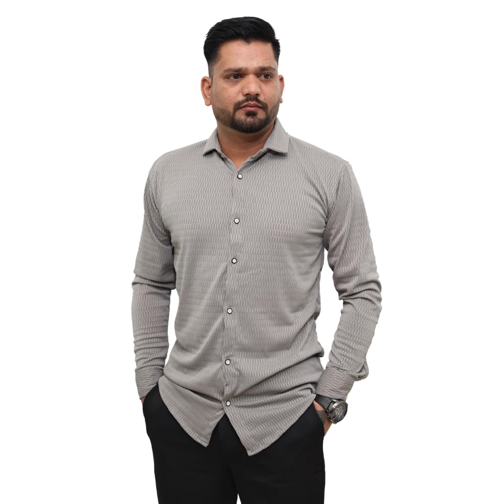 Look Me Apparel Men Solid Grey Formal Shirt | Full Sleeve | Smart Fit-picture-39