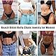AMSNINK 6 Stück Bauchkette Gold für Frauen, Verstellbar Bauchkette Gold, Kettengürtel Waist Chain, Wasserfest, Nicht Anlaufend, Waist Chain, Körperschmuck