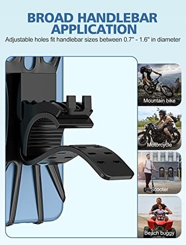 iBytoc Bisiklet Telefon Montajı, [360°Dönme Darbelere Dayanıklı] Bisiklet Telefon Tutacağı, Silikon Motosiklet Telefon Bağlantısı iPhone 16 ile Uyumlu, Daha Fazla 4,0 inç ila 6,7 inç Cep Telefonu - Görsel 6