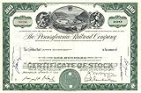 Pennsylvania Railroad Co. - 1950's-60's dated Railway Stock Certificate - Monopoly Game Railroad