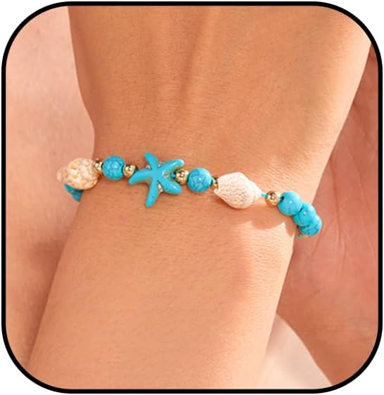 Shell Bracelets for Women Boho Seashell Rope Bracelet Beach Bracelets for Women Starfish Bracelet Suffer Beach Jewelry