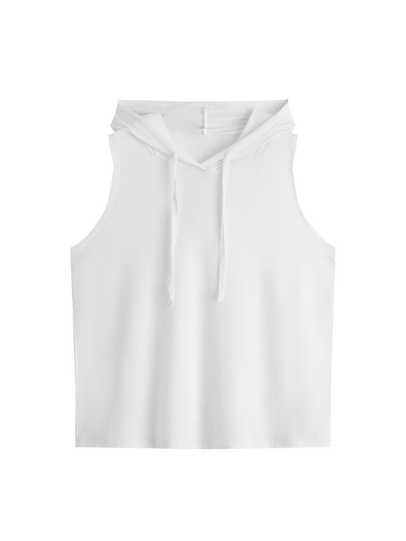 SweatyRocks Womens Summer Sleeveless Hooded Tank Top T-Shirt for Athletic Exercise Relaxed Breathable