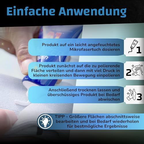 DR. WACK A1 Kratzer Polish 50 ml inkl. Mikrofasertuch - Kratzer-Entferner für Autos - Polierpaste...