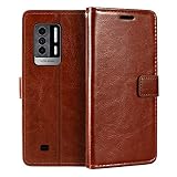 Shantime Custodia in Pelle Compatibile con Oukitel WP17, Design Business Flip Magnetico, 3 Slot Carte, Porta Foto e Tasca Nascosta(Marrone)