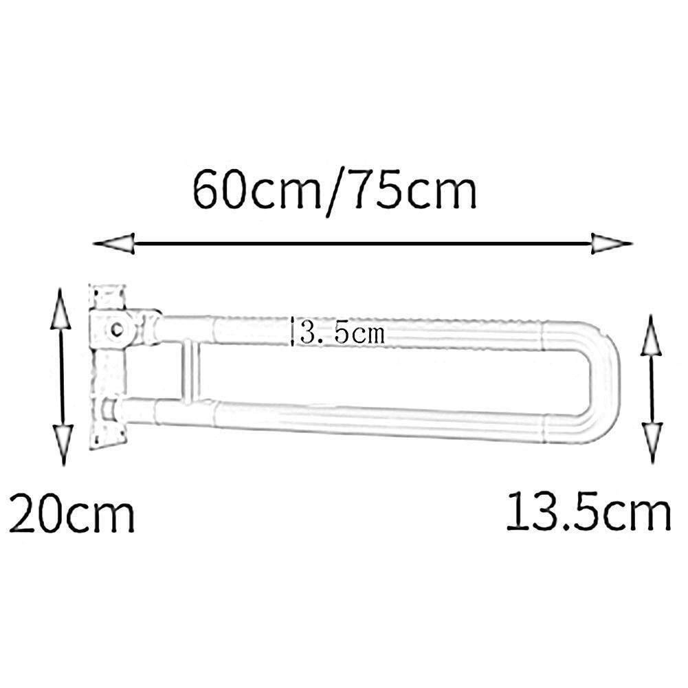 Maniglia per disabili, per la sicurezza del bagno di casa, per disabili, per anziani e disabili, barra in acciaio inox, maniglia di supporto per bagno, colore giallo con gamba, 60 cm