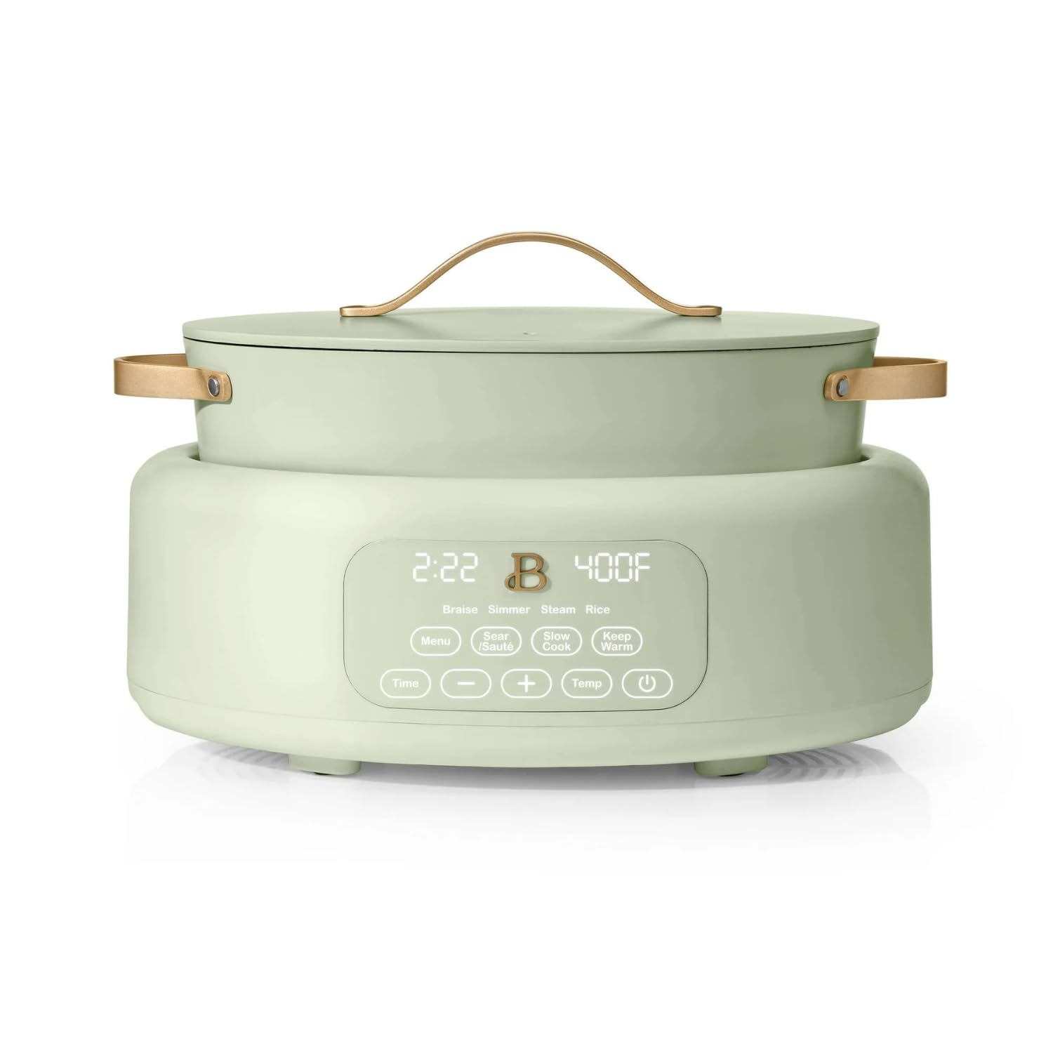 Beautifully 10-in-1 6Qt Electric Multi-Cooker Slow Cooker Rice Cooker Steamer More Touch Control Oven-Safe Dishwasher-Safe Sage Green