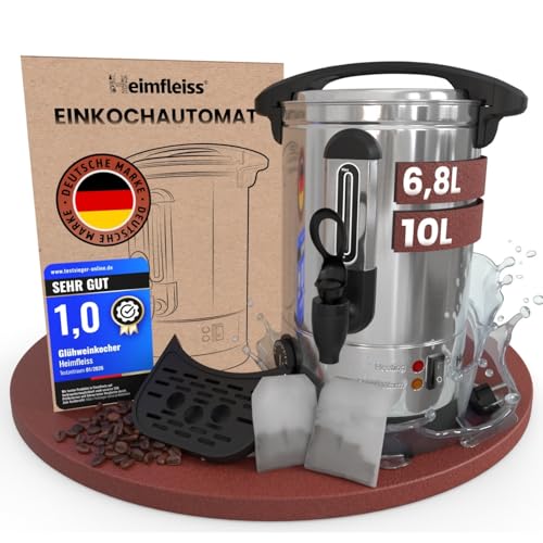 Heimfleiss® Glühweinkocher 6,8L aus Edelstahl | 1500W...