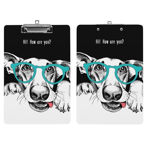 Porte document avec clip Chien Blanc pour vos notes de réunion - 7