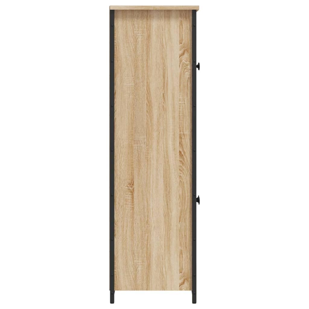 vidaXL Aparador Alto, Alacena con Puertas Estantes, Armario Consola, Aparador Auxiliar para Salón Hogar, Madera Contrachapada Roble Sonoma