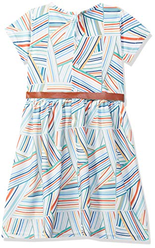 Image of Gubbarey Girl's Cotton Blend Fit and Flare Knee-Length Casual Dress (DRG2021 2020 Aqua 4-5 Y)