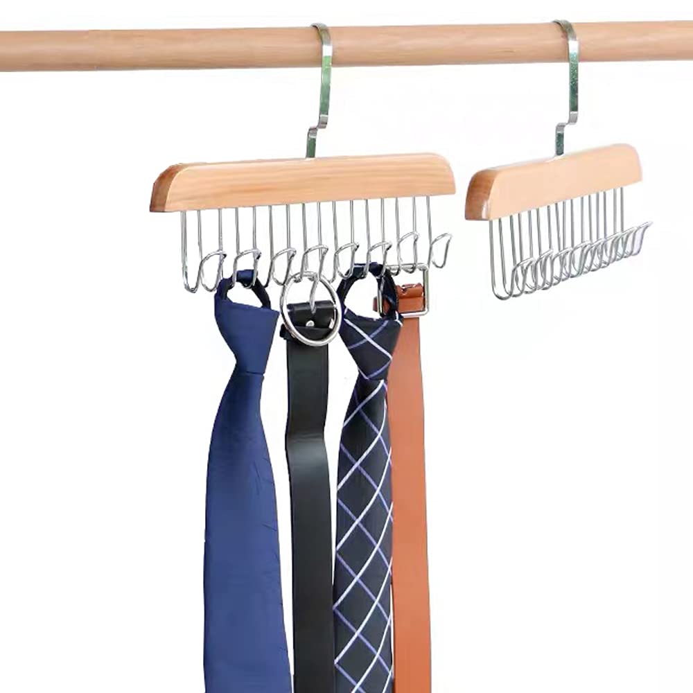 Porta Cravatte Per Armadio - Confezione Da 2, Organizzatore Per Cravatte, Cinture E Sciarpe, Naturale - Foto 4