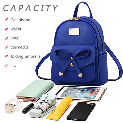 Image of I IHAYNER Girls Bowknot Cute Leather Backpack Mini Backpack Purse for Women