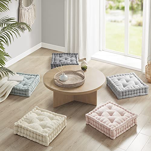 Inna Meditation Floor Pillow, Large Pillows Seating For Adults, Tufted Thick Chenille Cushion For Yoga Living Room Sitting, Ivory, 20X20 Inch #TOP6