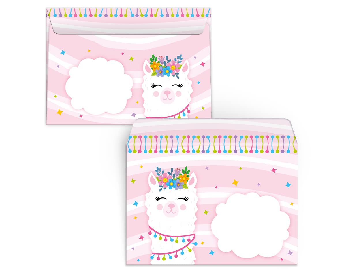 12 Biglietti D'Invito + Buste Per Il 7° Compleanno Bambina - Set