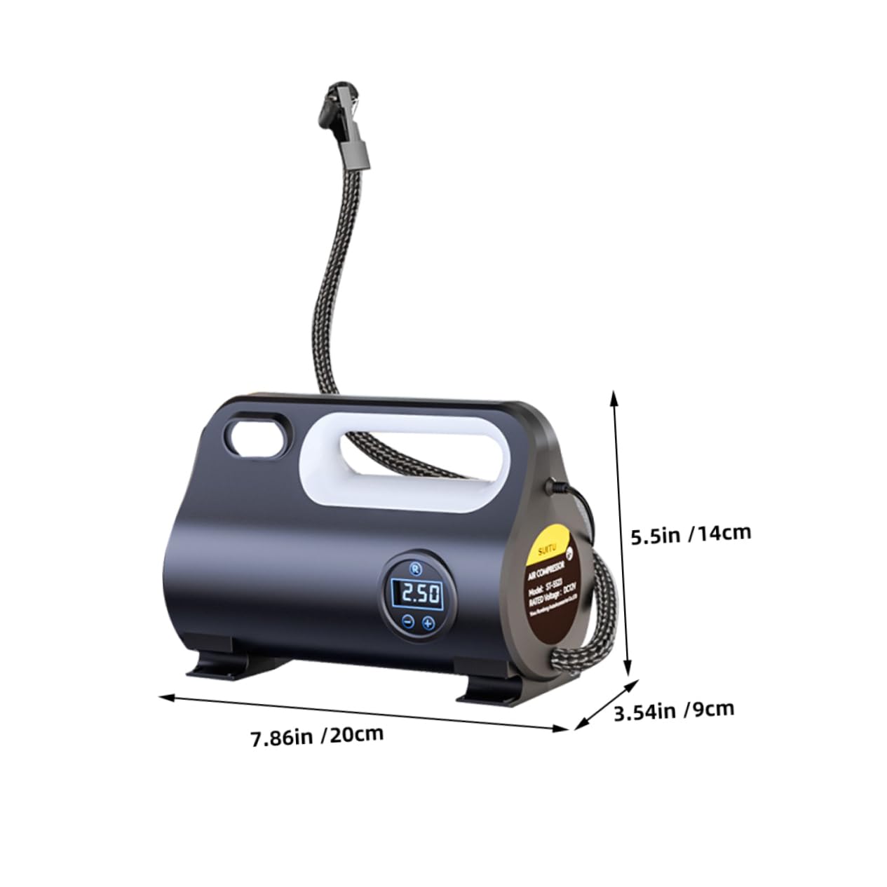 GLEAVI Gonfleur de Pneus Portable 120 W Dc12 V en Abs pour Voiture