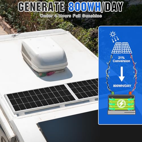 Eco-Worthy AM-L02M100N-LCWMZ-2 200 Watts 12 Volt/24 Volt Solar Panel Kit With High Efficiency Monocrystalline Solar Panel And 30A Pwm Charge Controller For Rv thumb #2