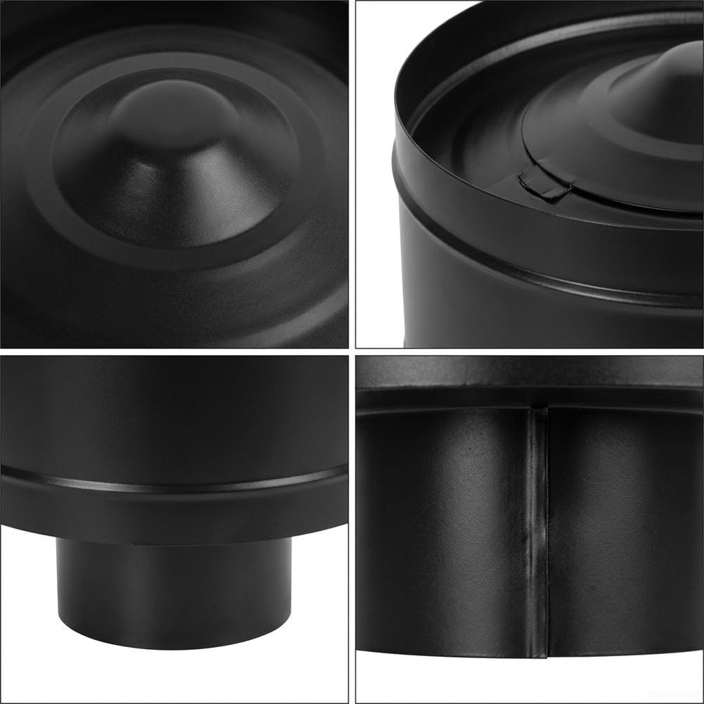 Comignolo Girevole 304 Nero 150mm Anti-Pioggia Comignolo Girevole(125)