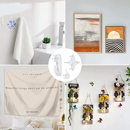 Image of 30Pcs Hardwall Hangers for Hardware Picture Hanger Invisible Nail Hangers No Damage Wall Hangers for Photo Frame Art Painting Non-Trace Drywall Stucco Concrete Hooks 1.18 inch x 0.59 inch (LxW)
