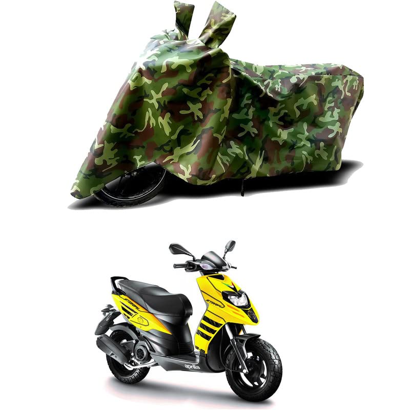 Image of 100% Water Resistant Full Bike Scooty Two Wheeler Body Cover Compatible For Aprilia Storm 125 /UV-Rays /Heat Protection /Birds Dropping /Scratchproof /Dust proof /Waterproof /All Varient[Green MJ]