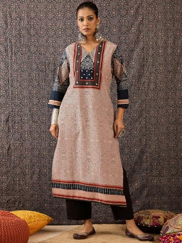 Image of INDO ERA Women Pure Cotton Kurta Set with Dupatta | Festive Suit Set, 10408