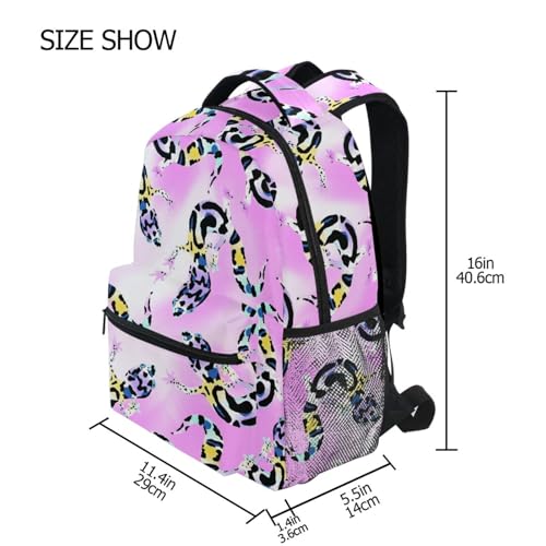Abstract Leopard Lizard Gecko Boys Girls Kids School Backpacks Bookbag, School Bag Travel Backpack Daypack4