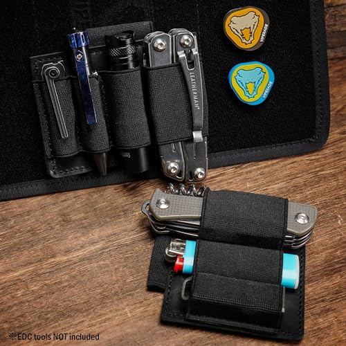 Miniatura 6 de Viperade Pl7 Organizador Edc Elástico Pequeño Inserto Organizador De Gancho Con 4 Bolsillos Elásticos, Funda Organizadora Multiherramientas Con Bolsa Elástica Edc, Panel Organizador De Gancho -L