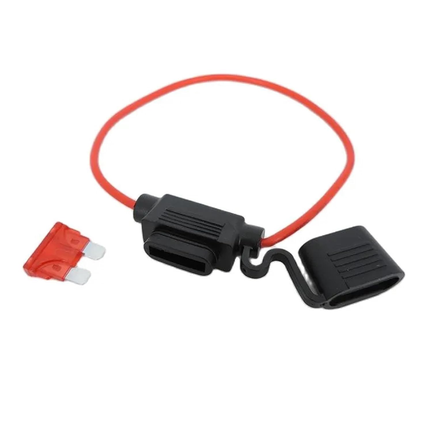 Medium Car Waterproof Fuse Holder Socket Cable 10awg 12awg 14/16AWG for Auto Motorcycle Motorbike Blade Fuse(10A,12awg Medium,1pcs)