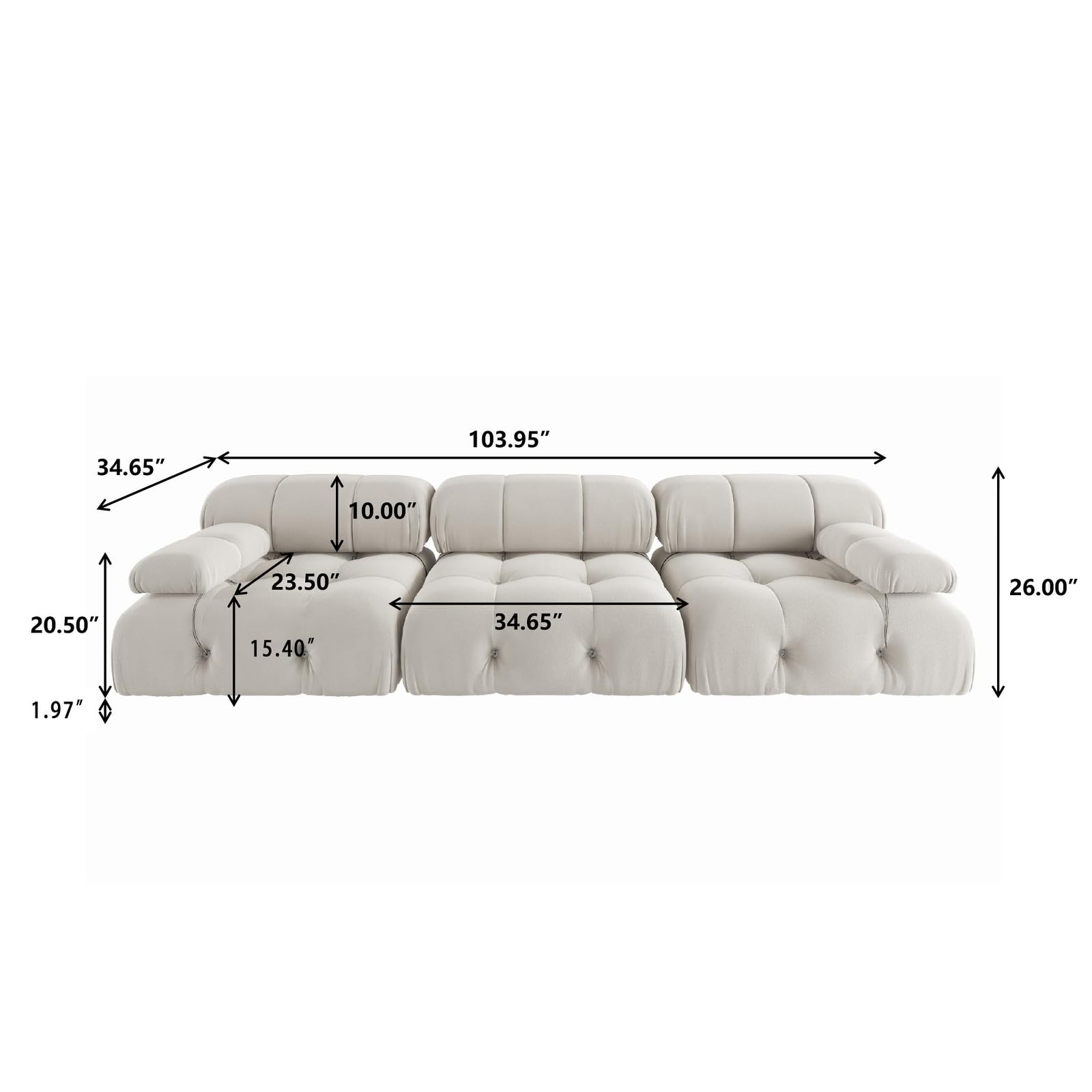 Velvet Sectional Sofa Reversible Modular Couch Beige 4seat