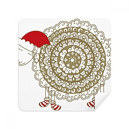 Chaussettes de Noël et mouton dessin lingette pour verres et smartphone