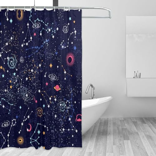 Rideau de douche imperméable anti-éclaboussures imprimé carte étoile - 3