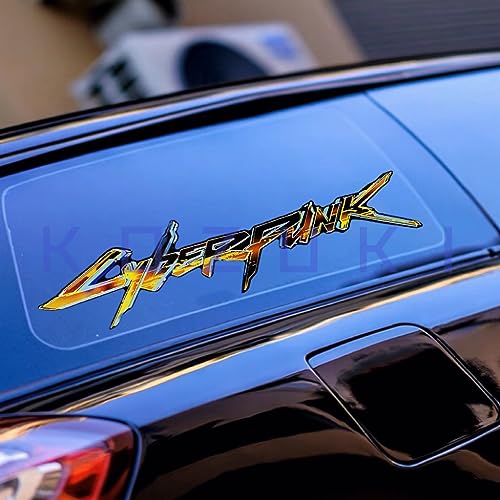 Image of Vinyl Sticker Cyberpunk Decal Water Proof Reflective for Car & Laptop (Yellow+Black+Blue)