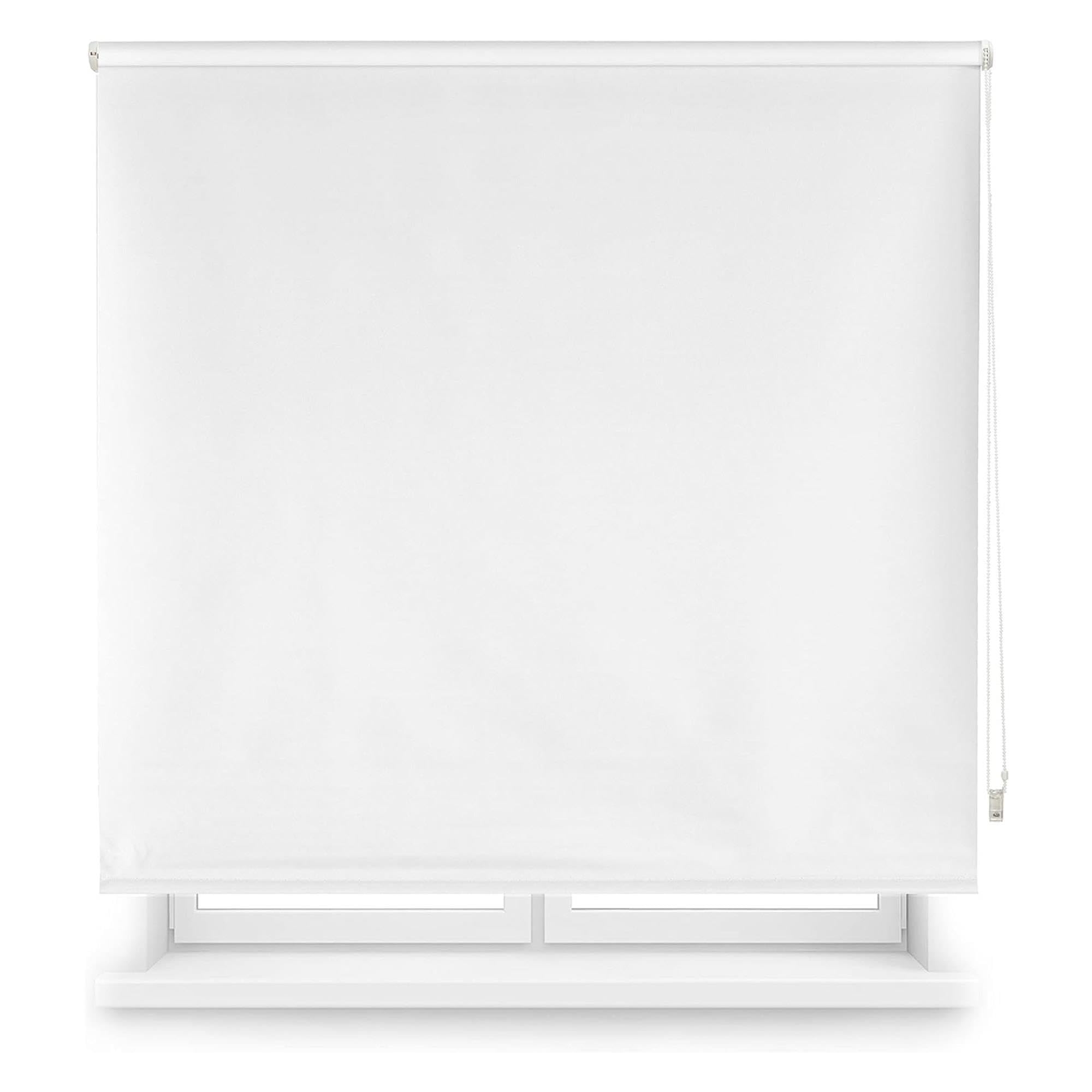 Well Home Estor Enrollable Opaco Liso - Blanco Roto, 130 x 175cm (Ancho x Largo)/Tamaño de la Tela 127 x 170cm