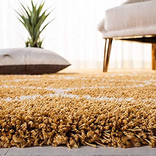 Image of Shaggy Carpet for Living Room 10X14 FEET Fluffy Plush Area Rug, Thick Fur Floor Carpet Modern Cozy Rug for Home Decor, Kids Room Bedside Hall, Durable Comfortable Shaggy Rug (Gold)