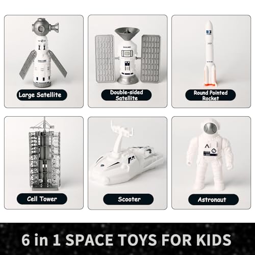 image for Wbzle Space Toy Kit, Spaceship Toys Set with Astronaut Figure, Double 