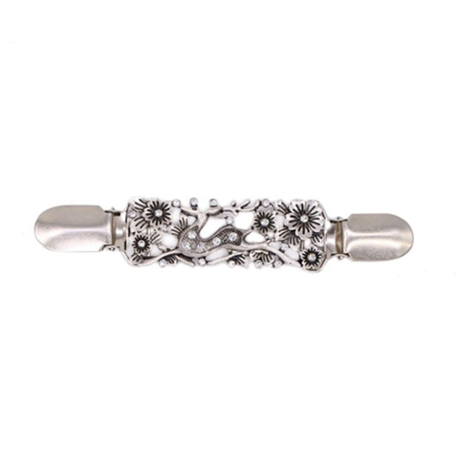Post Box 2pcs Crystal Sweater Blouse Pin Cardigan Clip Shawl Brooch Duck Clasps(-12)