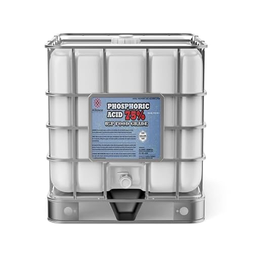 Phosphoric Acid 75% USP Food Grade – 330 Gallon IBC Tote – Food and Beverage pH Control for Dairy, CIP, Brewing, and Processing – Phosphoric Acid Cleaner – Made in USA – Alliance Chemical