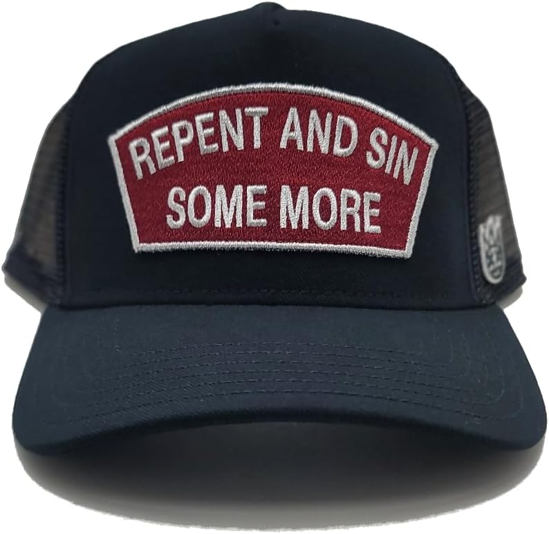 Cult of Individuality New Repent and Sin Some More Mesh Trucker Black Red Era Snapback Hat - Image 3