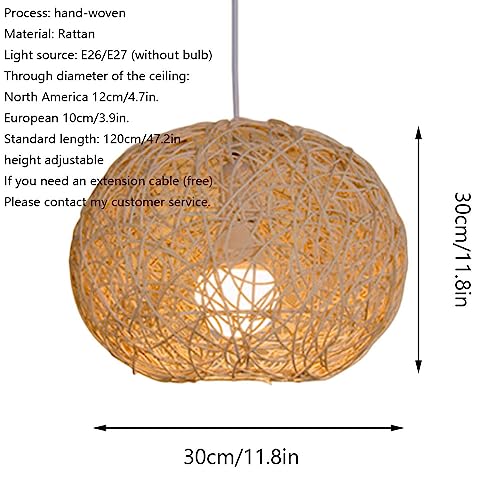 Suspension en rotin E27 luminaire réglable pour restaurant