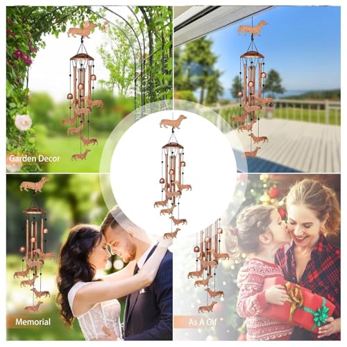 Carillon à vent Teckel extérieur décoration jardin maison anniversaire